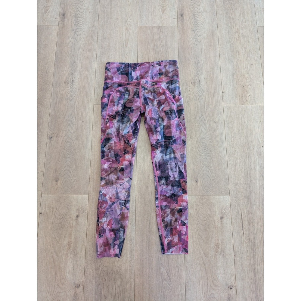 Lululemon Fast Free 7/8 Tight II *Nulux 25" Size 6 Sun Dazed Multi Pink